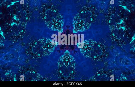 Motif Ikat marin sans coutures bleu océan. Mosaïque céramique répétée. Bannière Indigo. Bleu infini sur fond blanc Ikat dessiné à la main. Bleu marine aquarelle Banque D'Images