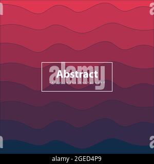 Arrière-plan abstrait et coloré. Motif de vagues rouge et bleu foncé. Illustration de Vecteur