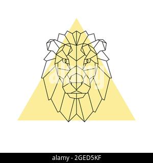 Tête de lion. Style géométrique. Illustration vectorielle. Illustration de Vecteur