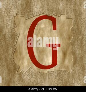 Monogramme de caractère majuscule G , Design: Encadré Banque D'Images