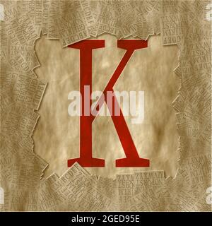 Monogramme de caractère majuscule K , Design: Encadré Banque D'Images