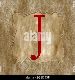 Monogramme de caractère majuscule J , Design: Encadré Banque D'Images