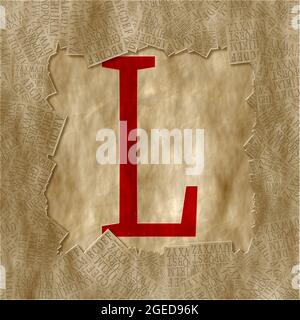 Monogramme de caractère majuscule L , Design: Encadré Banque D'Images