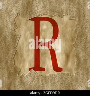 Monogramme de caractère majuscule R , Design: Encadré Banque D'Images