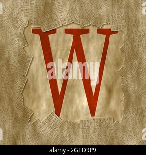 Monogramme de caractère majuscule W , Design: Encadré Banque D'Images