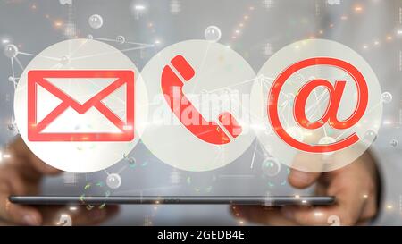 Illustration numérique d'un concept graphique de communication électronique de boîte de réception de courrier électronique Banque D'Images