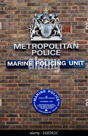 Londres Angleterre Royaume-Uni Metrpolitan police Marine police Unit Wapping photo Brian Harris 18 août 2021 l'unité de police maritime (MPU) est la p maritime Banque D'Images