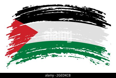 Drapeau palestinien en forme de pinceau grunge, image vectorielle Illustration de Vecteur