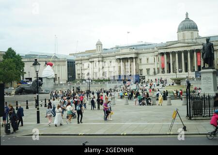 Vue panoramique sur Trafalgar Square à Westminster, Londres, Angleterre, Royaume-Uni Banque D'Images