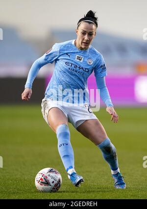 Photo du dossier datée du 27-03-2021 de Lucy Bronze de Manchester City lors du match de la Super League féminine de la FA au stade Academy, Manchester. Date de publication : jeudi 19 août 2021. Banque D'Images