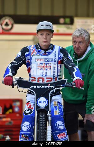 MANCHESTER, ROYAUME-UNI. 16 AOÛT Dan Bewley pendant les finales du circuit de course britannique Sports Insure au National Speedway Stadium, Manchester, le lundi 16 août 2021. (Crédit : Eddie Garvey | MI News) Banque D'Images