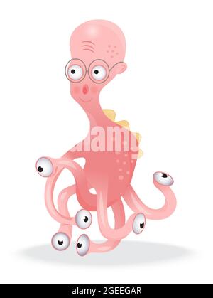 Joyeux Halloween vecteur. Monstre coloré, personnage de yeti et visage dans un style de dessin animé. Drôle, les yeux fous, la langue, la dent. Kawaii enfant de goblin effrayant. Illustration de Vecteur