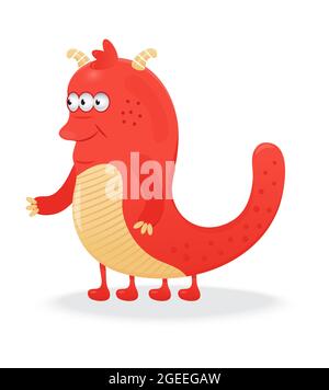 Joyeux Halloween vecteur. Monstre coloré, personnage de yeti et visage dans un style de dessin animé. Drôle, les yeux fous, la langue, la dent. Kawaii enfant de goblin effrayant. Illustration de Vecteur