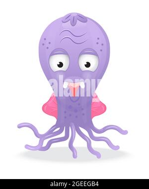 Joyeux Halloween vecteur. Monstre coloré, personnage de yeti et visage dans un style de dessin animé. Drôle, les yeux fous, la langue, la dent. Kawaii enfant de goblin effrayant. Illustration de Vecteur