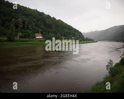 Hřensko (district de Děčín, région de Ústí nad Labem, République tchèque) Banque D'Images