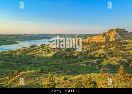 Fort Peck lake au snow creek bay dans la charles m russell National Wildlife Refuge près de Jordan, Montana Banque D'Images