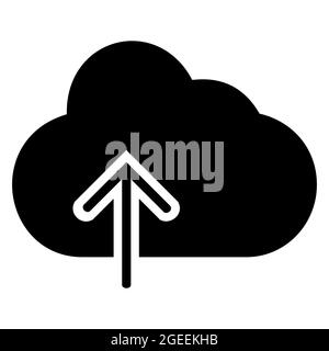 Icône vecteur de nuage avec flèche vers le haut - style glyphe - illustration simple. Contour modifiable. Modèle de conception vector.Outline style design.Vector graphi Illustration de Vecteur