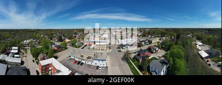 Un panorama aérien du centre-ville de Tillsonburg, Ontario, Canada Banque D'Images