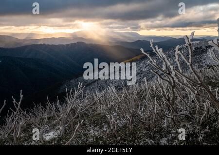 Une scène hivernale fascinante sur le mont Hotham à Victoria, en Australie Banque D'Images