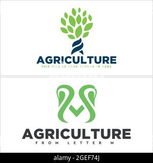 Design du logo Agriculture Seed cultivateur Illustration de Vecteur