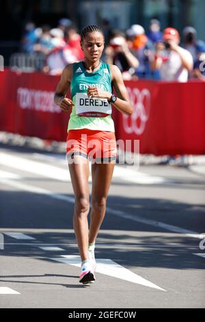 Sapporo, Japon. 7 août 2021. Roza Dereje (ETH) Athlétisme : Marathon féminin lors des Jeux Olympiques de Tokyo 2020 au parc Sapporo Odori à Sapporo, Japon . Credit: AFLO SPORT/Alay Live News Banque D'Images