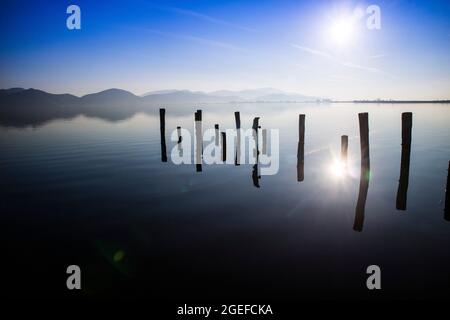 Sur les rives du lac Massaciuccoli à Torre Del Lago Puccini Italie Toscane Banque D'Images