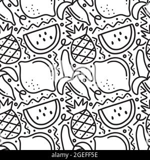 motifs sans couture motifs fruits d'été Illustration de Vecteur