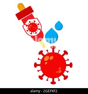 illustration de la journée mondiale de la polio. vaccin avec illustration du virus Banque D'Images