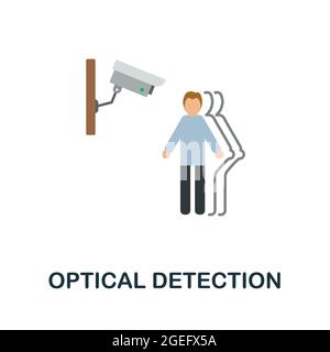 Icône plate de détection optique. Panneau coloré de la collection de sécurité de la maison. Illustration de l'icône de détection optique créative pour la conception Web, les infographies et Illustration de Vecteur