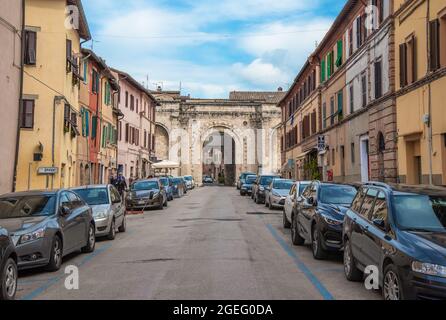 Pérouse (Italie) - UNE vue caractéristique du centre historique dans la belle ville médiévale et artistique, capitale de la région de l'Ombrie, dans le centre de l'Italie. Banque D'Images