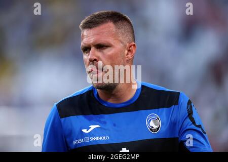 Josip Ilicic d'Atalanta BC pendant l'échauffement avant le match amical d'avant-saison entre Juventus FC et Atalanta BC. Juventus FC remporte 3-1 victoires sur Atalanta BC. Banque D'Images