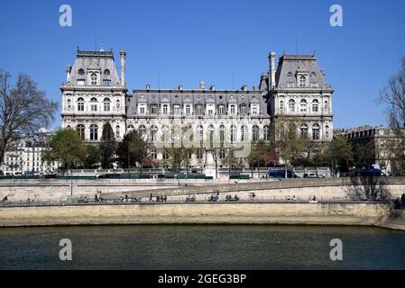 Paris (France) : l'Hôtel de ville dans le 4ème arrondissement (quartier) Banque D'Images