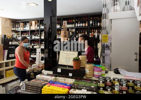 Boutique de vins à Cambados Banque D'Images