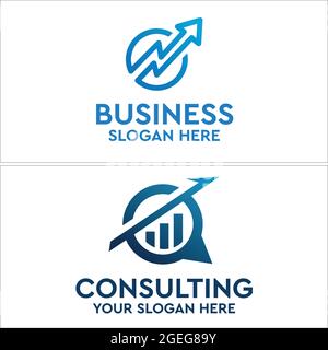 Business Consulting marketing finance statistiques logo design Illustration de Vecteur