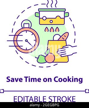 Gagnez du temps sur l'icône du concept de cuisson Illustration de Vecteur
