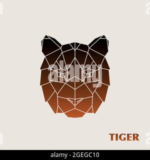 Tête de tigre polygonale. Animal sauvage. Illustration vectorielle. Illustration de Vecteur