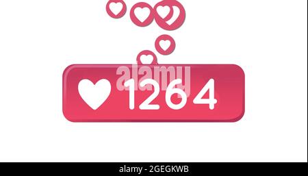 Icône en forme de cœur et chiffres 4k Banque D'Images