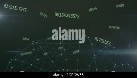 Image du globe du réseau de connexions avec des numéros en évolution Banque D'Images