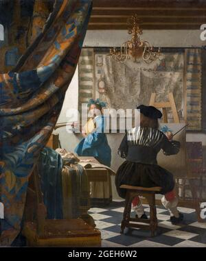 Johannes van der Meer, Jan Vermeer, Jan Vermeer van Delft, 1632-1675, l'art de la peinture, 1666-1668, huile sur toile, Musée d'histoire de l'art, Vienne, Austr Banque D'Images