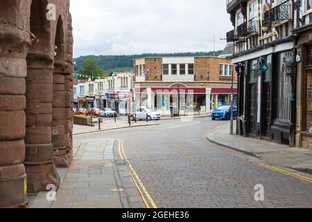 Le bâtiment du marché et High Street, Ross on Wye, Herefordshire, Royaume-Uni Banque D'Images