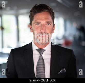 Henrik Lundqvist, gardien de but de hockey suédois, a annoncé qu'il quittera ses fonctions de gardien de but de hockey en raison de sa congénitale. L'annonce a été faite le 20 août 2021, à Göteborg, en Suède. Photo: Björn Larsson Rosvall/TT Kod 9200 Banque D'Images