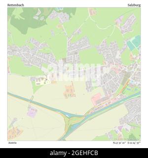 Rettenbach, Autriche, Salzbourg, N 47 31' 21'', E 12 24' 37'', carte, carte intemporelle publiée en 2021. Les voyageurs, les explorateurs et les aventuriers comme Florence Nightingale, David Livingstone, Ernest Shackleton, Lewis et Clark et Sherlock Holmes se sont appuyés sur des cartes pour planifier leurs voyages dans les coins les plus reculés du monde. Timeless Maps dresse la carte de la plupart des sites du monde, montrant ainsi la réalisation de grands rêves Banque D'Images