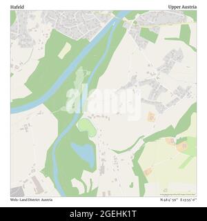 Hafeld, district de Wels-Land, Autriche, haute-Autriche, N 48 4' 59'', E 13 55' 0'', carte, carte intemporelle publiée en 2021. Les voyageurs, les explorateurs et les aventuriers comme Florence Nightingale, David Livingstone, Ernest Shackleton, Lewis et Clark et Sherlock Holmes se sont appuyés sur des cartes pour planifier leurs voyages dans les coins les plus reculés du monde. Timeless Maps dresse la carte de la plupart des sites du monde, montrant ainsi la réalisation de grands rêves Banque D'Images