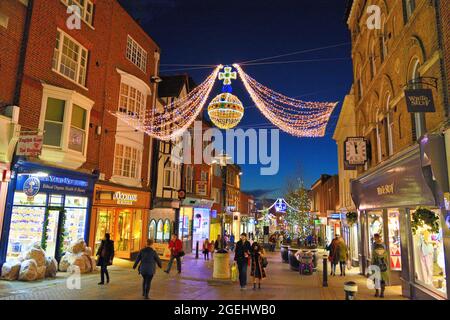 WINDSO, ROYAUME-UNI - 01 mars 2016 : les lumières de Noël à Windsor Berkshire, Royaume-Uni Banque D'Images