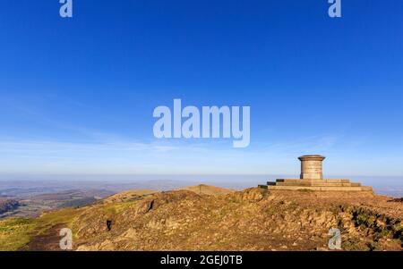 Le Toposcope sur le sommet de la balise Worcestershire dans les collines de Malvern, Angleterre Banque D'Images