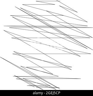 Élément géométrique entrecroisé, zigzag, lignes edgy. Ondulées, ondulations de lignes aléatoires, bandes – illustrations vectorielles, graphiques clip-art Illustration de Vecteur