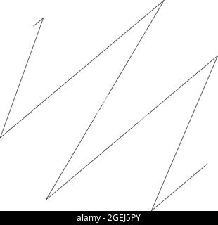 Élément géométrique entrecroisé, zigzag, lignes edgy. Ondulées, ondulations de lignes aléatoires, bandes – illustrations vectorielles, graphiques clip-art Illustration de Vecteur