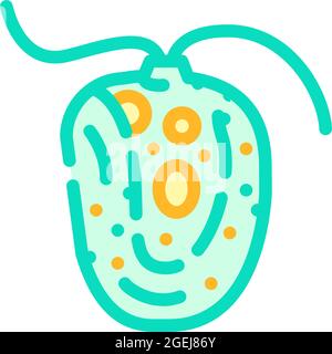 illustration vectorielle de l'icône de couleur d'algues chlamydomonas reinhardtii Illustration de Vecteur