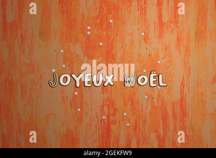 « Joyeux Noel » - Joyeux Noël en français épelé avec des biscuits en pain d'épice festifs en forme de lettre. Modèle de carte de vacances ou de bannière numérique Banque D'Images