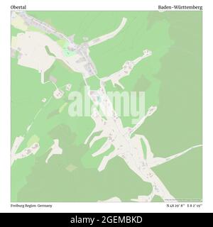 Obertal, région de Fribourg, Allemagne, Bade-Wurtemberg, N 48 29' 8'', E 8 2' 19'', carte, carte intemporelle publiée en 2021. Les voyageurs, les explorateurs et les aventuriers comme Florence Nightingale, David Livingstone, Ernest Shackleton, Lewis et Clark et Sherlock Holmes se sont appuyés sur des cartes pour planifier leurs voyages dans les coins les plus reculés du monde. Timeless Maps dresse la carte de la plupart des sites du monde, montrant ainsi la réalisation de grands rêves Banque D'Images